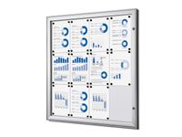 Vergrendelbaar vitrine mededelingenbord Indoor/Outdoor 12xA4 Zilver