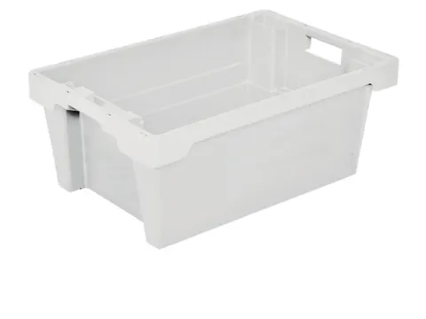 Euronorm Draaistapelbak 250x600x400mm Wanden/bodem Wit 40l