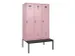 locker met bank,voor scheiding van kleding,HxBxD 2120x1200x815mm,3vak