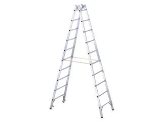 Bokladder Dubbelzijdig L 2.90m 2x10sporten Stalen Scharnieren - 2