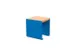 Tabouret cube extérieur assise H450mm 3 lattes chêne clair/RAL5010