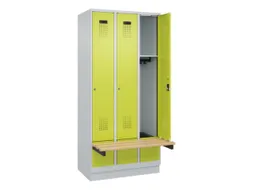 locker met bank,HxBxD 1950x900x815mm,3vak,vak B 300mm,cilinderslot