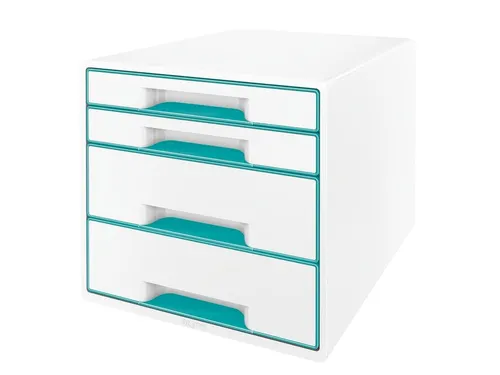 Ladenblok Leitz WOW Cube 4 laden wit/ijsblauw