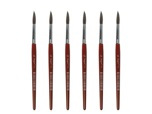 Penseel Kangaro Serie 120 rond Nr. 14 geitenhaar doos 6 stuks