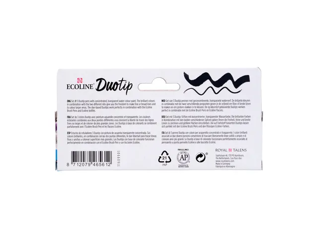 Stylo Duotip Talens Ecoline set Secondaire 3 couleurs