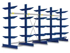 Draagarmstelling 1980x5059x1300mm 2x5etages 700kg/etage Ral5010