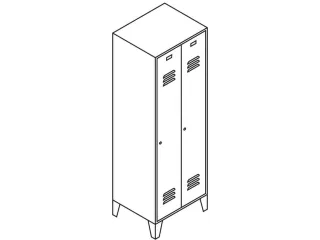 locker,RAL 7035,HxBxD 1850x800x500mm,2vak,vak B 400mm,draaigrendel - 3