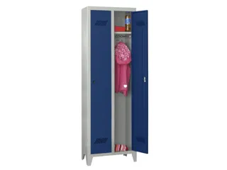 lockerkast v. kinderen,HxBxD 1600x630x500mm,2vak,RAL7035,front RAL5010 - 2
