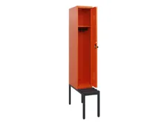 locker met bank,HxBxD 1950x300x815mm,1vak,vak B 300mm,draaigrendel