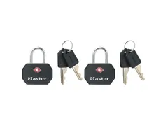 Hangslot Masterlock 2 gelijksluitend aluminium TSA zwart 30mm