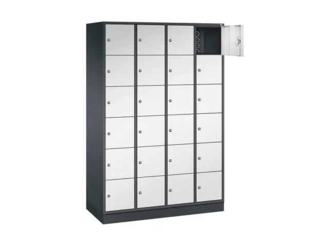lockerkast,RAL 7021/RAL 7035,HxBxD 1950x1220x500mm,4x6vakken,cil.-slot