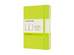 Notitieboek Moleskine pocket 90x140mm blanco hard cover lemon green