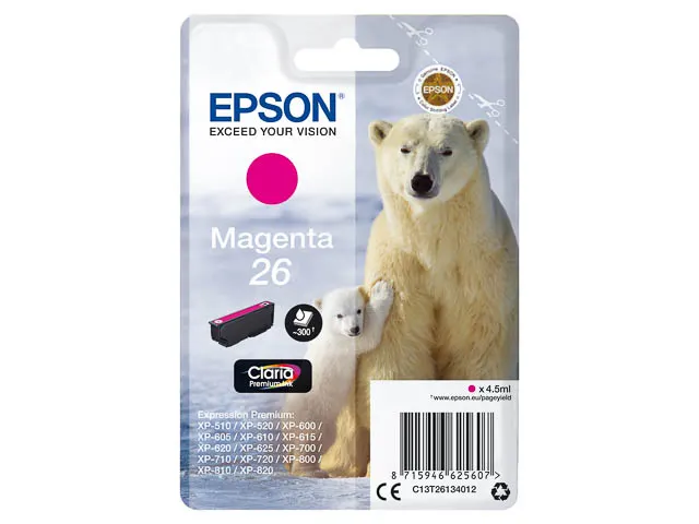 Epson 26 T2613 Inktcartridge Magenta