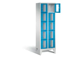 Lockerkast 1850x610x500mm 2x5 vakken Cilinderslot Poten, RAL5012