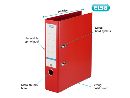Ordner Elba Smart Pro+ A4 80mm PP rood