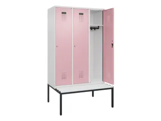 locker met bank,HxBxD 2120x1200x815mm,3vak,vak B 400mm,cilinderslot - 1