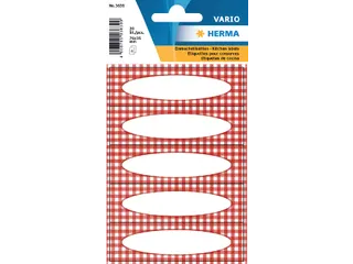 Etiket Herma 3639 Keuken etiketten Ruit Rood 4 vel - 1