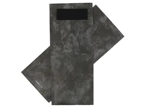 Bestekzakje IEZZY 190x85mm antraciet gemarmerd + zwart servet 500 stuk