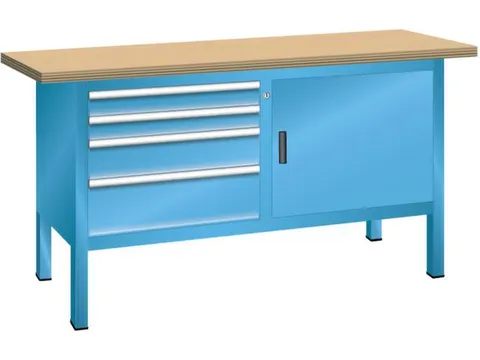 werkbank,HxBxD 840x1500x700mm,multiplexblad,draagverm. 1000kg,4voeten