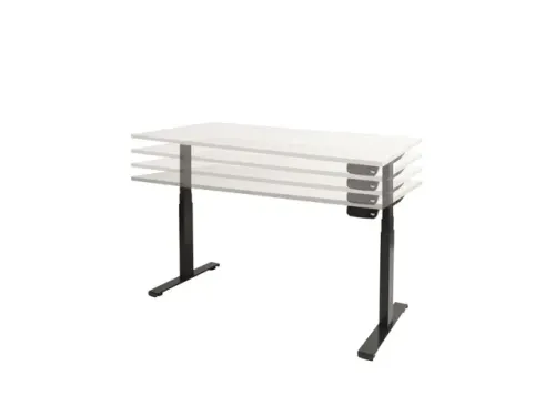 Dextro Plus Zit-sta Bureau Elektrisch 160x80 Hout Zwart 25mm Zwart
