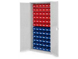 kast met sleufplaat m. bakken,HxBxD 1950x1000x410mm,86bakken PE