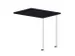 table de rallonge,haut. régl.,HxlxP 720-840x800x600mm,CC-noir