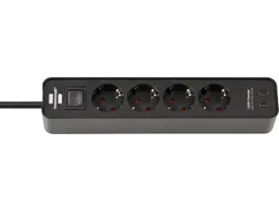 Stekkerdoos Brennenstuhl Ecolor 4 voudig inclusief 2 USB C 1.5 meter z