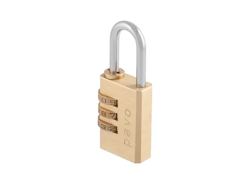 Hangslot Pavo Messing met cijferslot 30x41x13mm