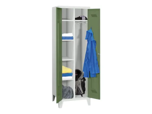 kleding-/wasgoedkast,HxBxD 1850x600x500mm,RAL7035,front RAL6011