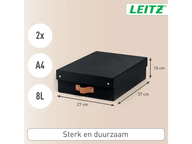 Boîte de rangement Leitz Puro avec couvercle 8L noir set 2 pièces