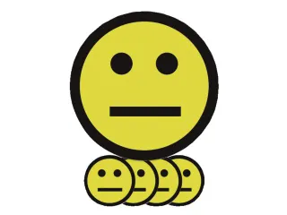 Magneet smiley 25mm emotie neutraal geel 5 stuks - 3