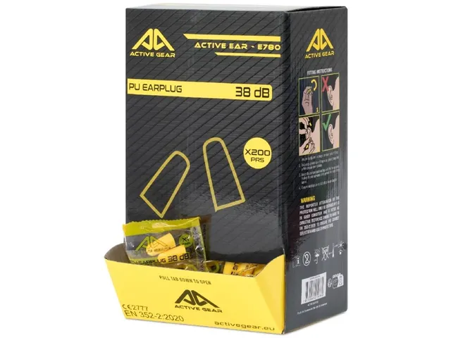 Oordoppen Active Gear 38 dB 200 paar geel
