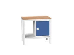 werkbank,HxBxD 930x1000x600mm,multiplexblad,4voeten,uitrusting: 1kast