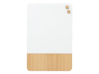 Glasmagneetbord Naga 40x60cm wit/eiken afgeronde hoeken - 1
