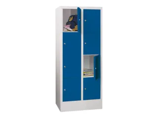 lockerkast,HxBxD 1518x600x500mm,2x4vakken,RAL7035,front RAL5010 - 2