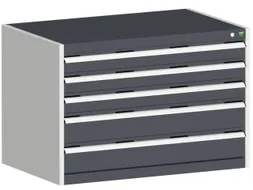 ladekast HxBxD 700x1050x750mm 5laden romp RAL7035 front RAL7016