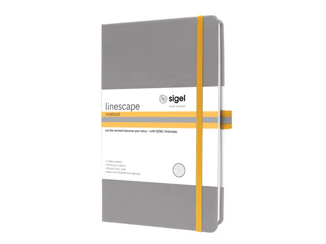Cahier Linescape A5 gris clair ligné couverture rigide