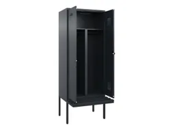 PBM-locker met bank,HxBxD 2120x800x815mm,2vak,vak B 400mm,draaigrendel
