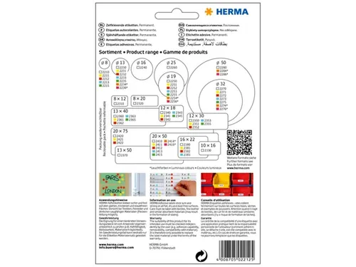 HERMA 2212 Multipurpose etiketten Rond 8mm Rood 5632 stuks