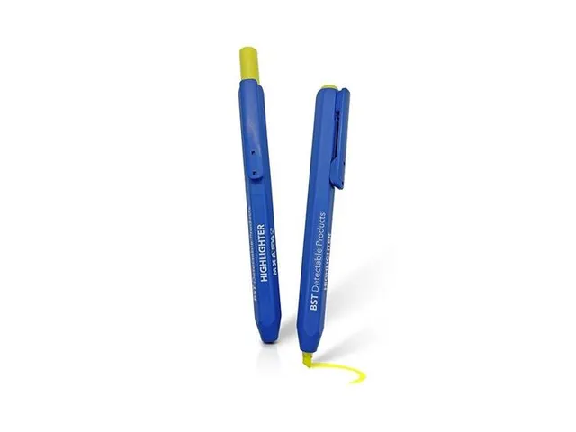 Markeerstift intrekbaar detecteerbaar blauw gele inkt 10 stuks