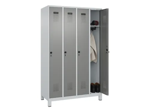 locker,HxBxD 1950x1200x500mm,4vak,vak B 300mm,draaigrendel,voeten