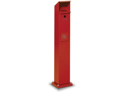 Combi-asbakstaander vierkant staalplaat 2/5 liter 1150x180x150mm Rood