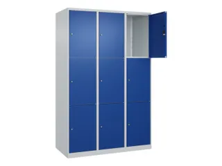 lockerkast,HxBxD 1850x1200x500mm,3x3vakken,vak B 400mm,cil.-slot - 1
