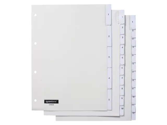 Tabbladen Quantore A4 4-Gaats 10-Delig Met Venster Wit Pp