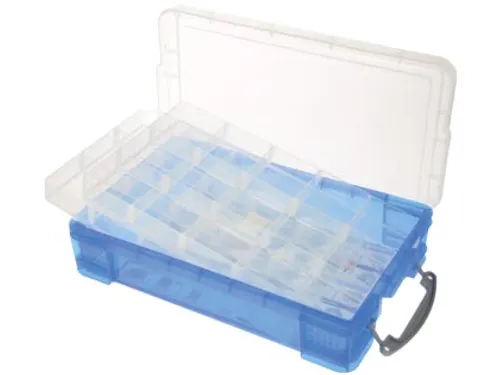 Opbergdoos Hobby 30 Vaks 4 Liter Blauw Transparant