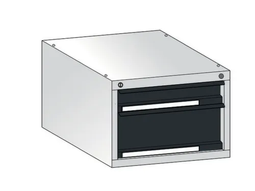 laden-onderbouw,v. werkbank,H 350mm,romp staal RAL7035,front RAL7016