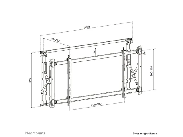 Neomounts LED-VW1750BLACK Videowall muurbeugel - 32-55 inch - max 35 k