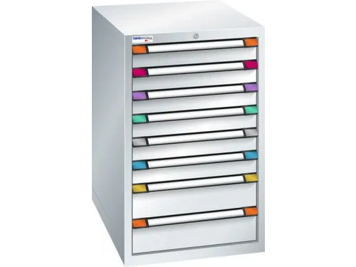 ladekast HxBxD 1000x605x695mm 8laden slot RAL7035 front RAL7035