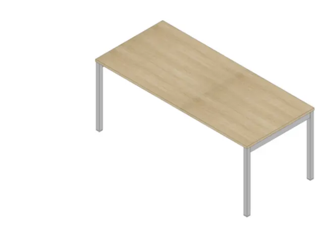 bureau HxBxD 730x1800x800mm blad eiken 4-voeten aluminium