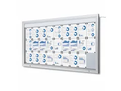 Outdoor mededelingenbord 27x A4 met logopaneel LED verlicht